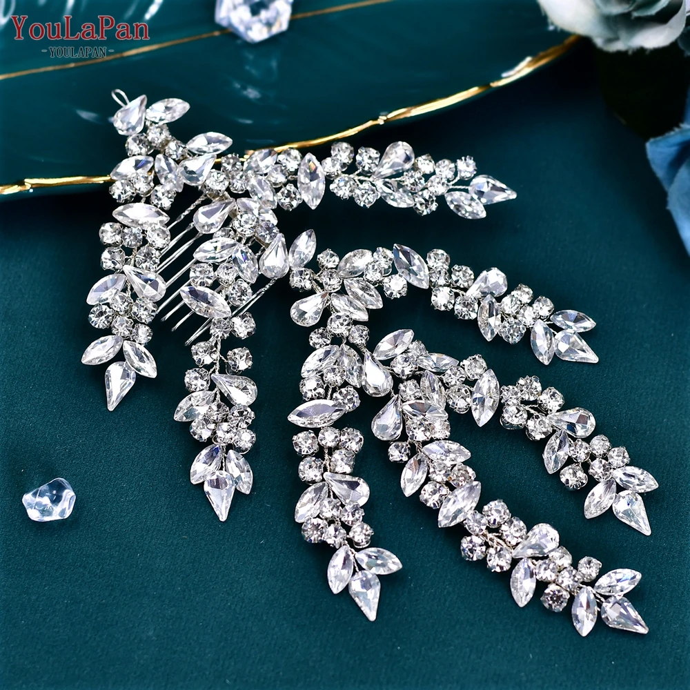 TOPQUEEN Wedding Hair Comb for Bride Handmade Rhinestone Bridal Hair Clip Wedding Hair Accessories Headpiece with Comb HP576