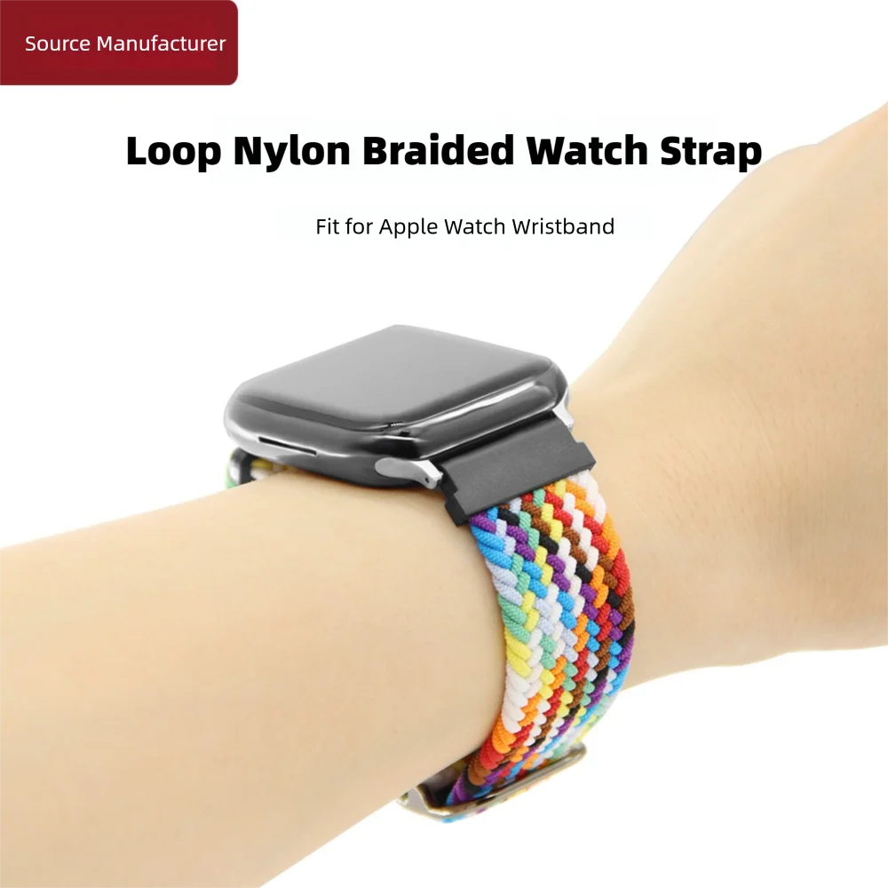 

Loop Nylon Watch Strap with Sliding Metal Buckle For Apple Watch 38 40 41mm & 42 44 45 49mm Quick Release Sport Smartwatch Band