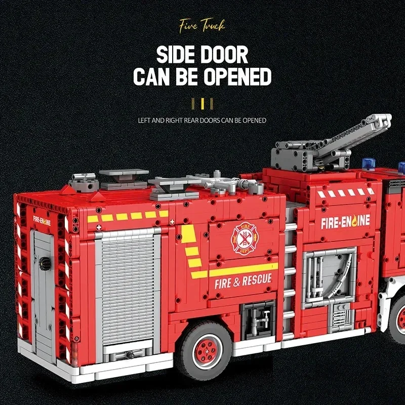 Reobrix 22008 Rescue fire truck building blocks assembly model RC technology car building blocks toy 2888PCS