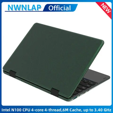 녹색 2025 새로운 11 터치 스크린 Intel Celeron N100 4 코어 4 스레드 3.4GHz 노트북 PC 저렴한 Win 11 노트북 컴퓨터 비즈니스용