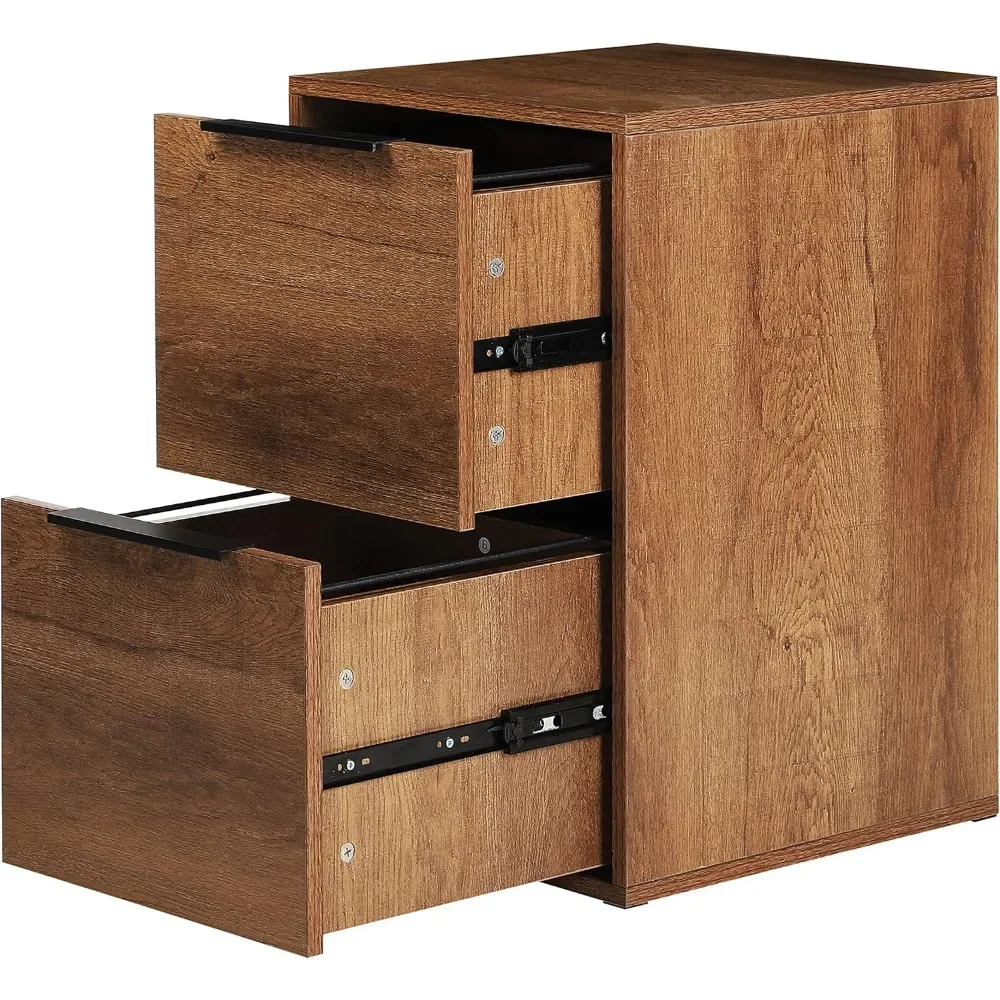 

Wooden File Cabinet 2 Drawer,Vertical Storage Filing Cabinet with Hanging Bars for Letter Size,Brown Assemble Required