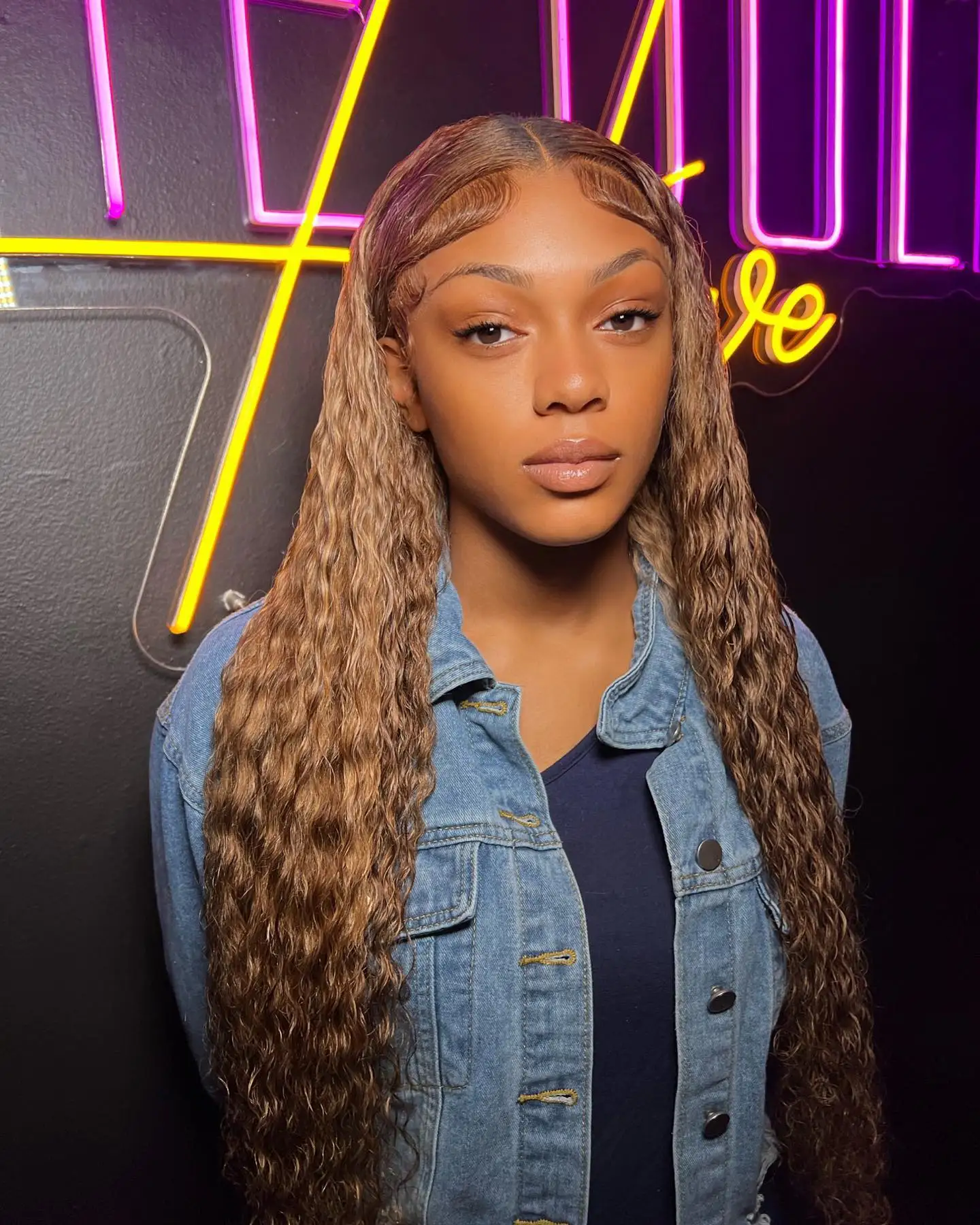 Highlight Deep Wave 13x6 HD Lace Frontal Wig Human Hair 40 42 Inch Honey Blond Curly 13x4 Lace Front Wigs For Women Pre Plucked