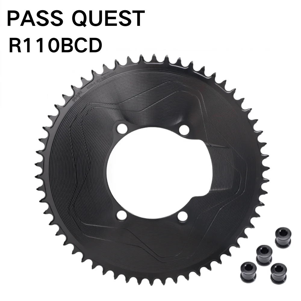 PASS QUEST 3mm Offest Disk Bicycle Chainring R110BCD Closed Disk Road Bikes Suitable for R9100/R8000/R7000 Four-Claw Crank