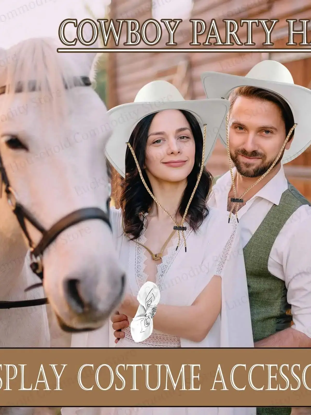 6-48 SETS Western Cowboy Hoed Cowboy Party Hoeden Cowgirl Hoed Bulk met Bandana's voor Volwassen Vrouwen Mannen Cosplay Kostuum Party Favoren - afbeelding 2
