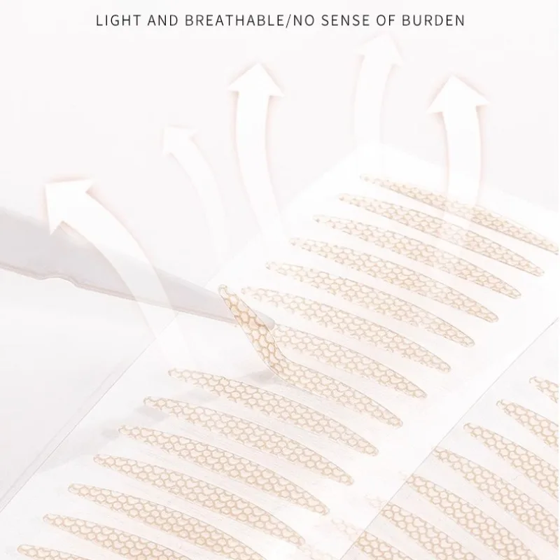 90/100/120枚入り ダブルまぶたテープ 粘着テープ 目立たないまぶたテープ 透明 ベージュ ストライプ 自己粘着 ナチュラル ストラップ