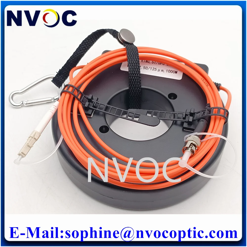 MM OM1 OM2 50/125 SCUPC-LC/UPC FTTH 1000M OTDR Launch Cable 1KM Fiber Testing Box Coil CircleOptic Extension Ring