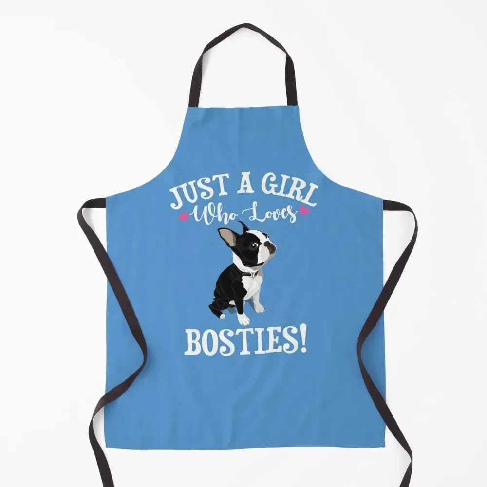 

Boston Terrier Apron Barber For Woman Art men's barbecue Apron