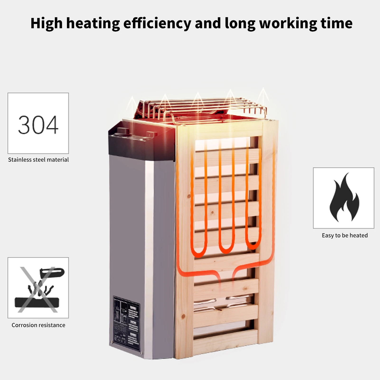 Internal Control Type Heater Sauna Room Equipment 230V Heater Supplies Sauna Stove 3.6KW Stainless Steel Sauna Stove