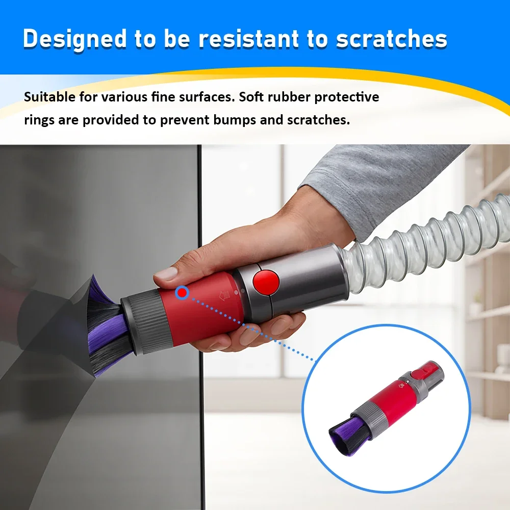 Scratch-free Dusting Brush Spare Part for Dyson V7 V8 V10 V11 V12 V15 Vacuum Cleaners Self-cleaning Soft Bristles Accessories