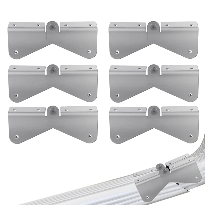 6Pcs Stainless Steel Downspout Extension Hinge Extension Zip Hinge Gutter Extension Can Easy Installation