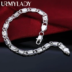 fashion beautiful 925 silver Solid bracelet for women men chain charm classic wedding gift high quality jewelry wholesale LH008
