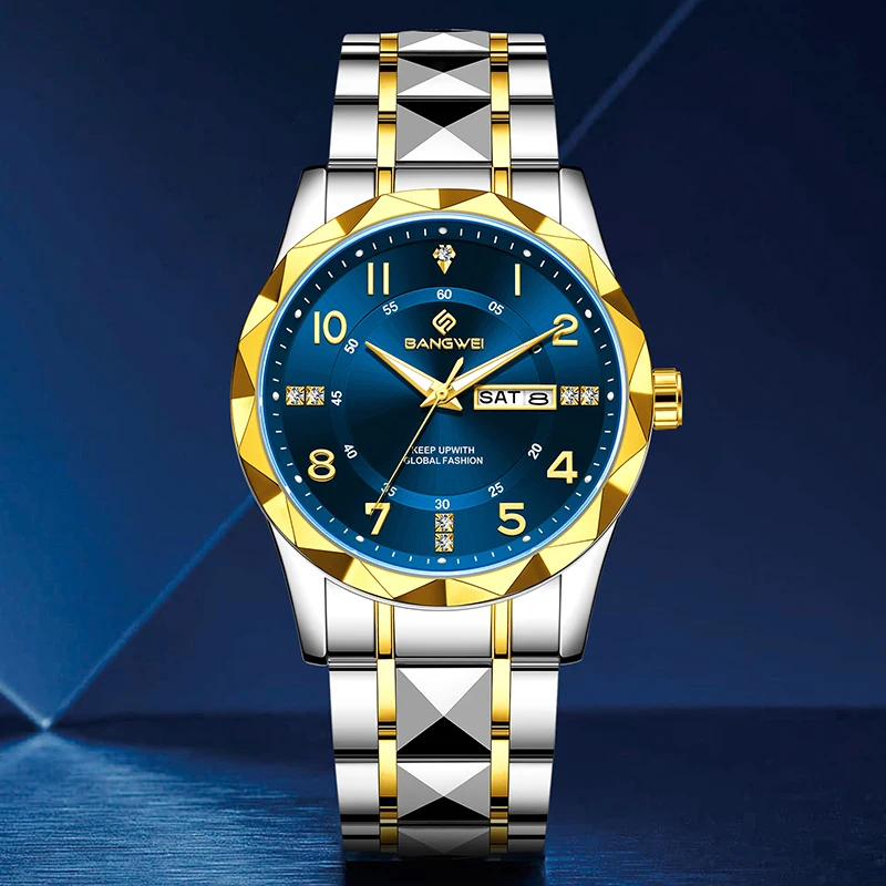 

Новые роскошные кварцевые наручные часы LIGE 2026 BANGWEI: модные повседневные мужские часы, водонепроницаемые до 30 м, светящиеся стальные часы для мужчин, подарок (Reloj)