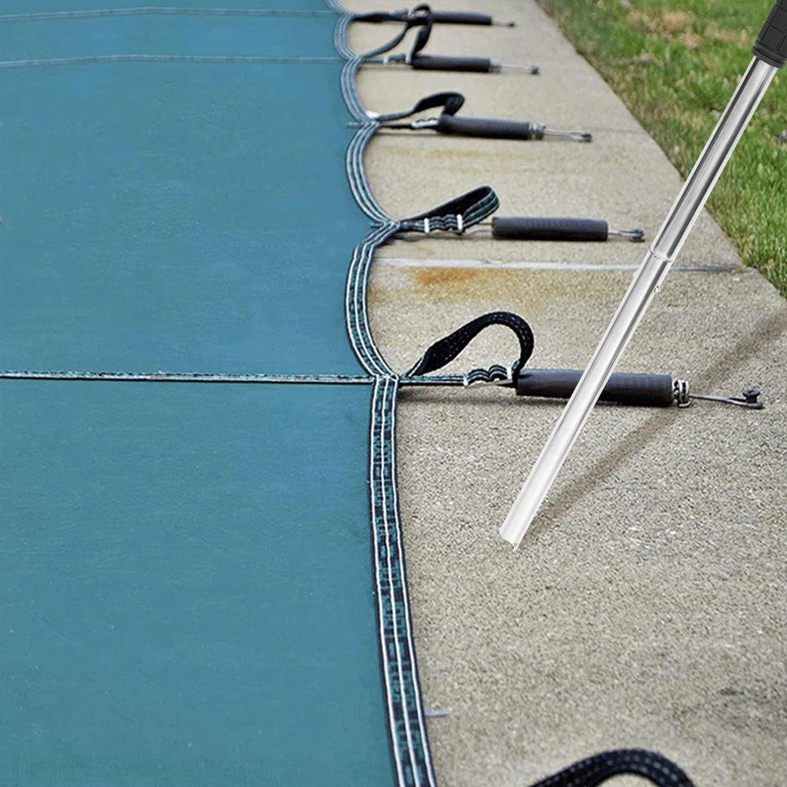 

Swimming Pool Cover Installation Rod Durable Material Cover Tool Removal Spring Switch Paver Practical Daily Life