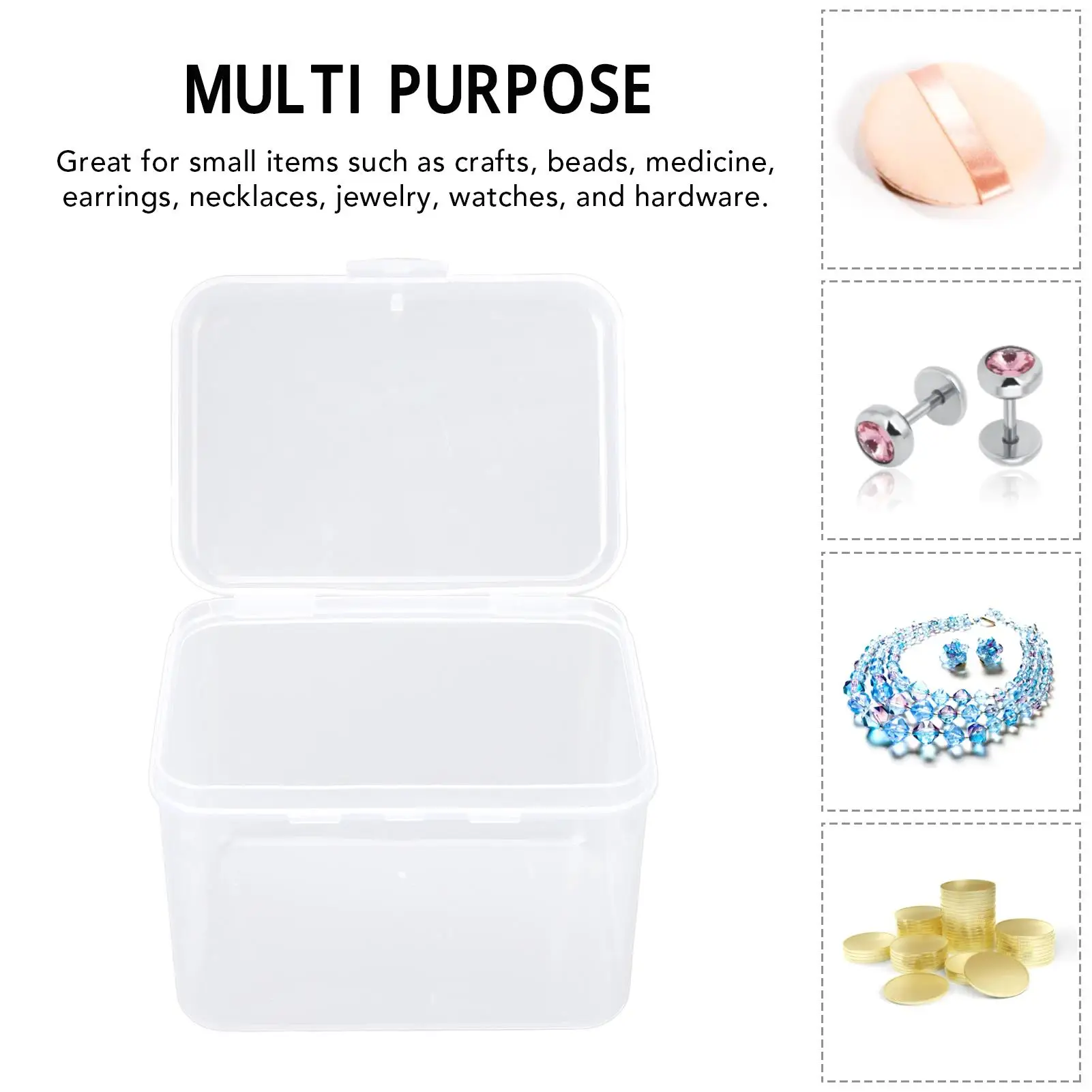 Multipurpose Transparent Sponge Storage Box for jewelry & Makeup - Durable Clear Case with Pressed Lid