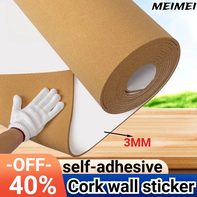Cork Wall Tiles Self-adhesive Picture with Soft Nail Board Soundproof Wall Panel Home Decoration with Soft Wood Board Background
