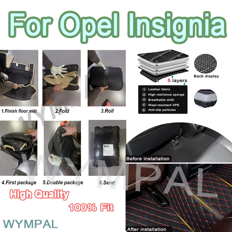 

Luxury Customized Leather Car Floor Mat For Opel Insignia 2009 2010 2011 2012 2013 Protect Artificial Vehicle's Interior mats