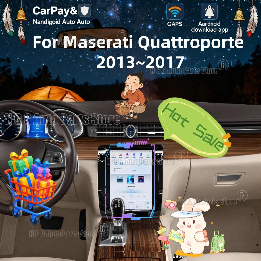 10.4inch Android13 Car Multimedia Stereo Radio For Maserati Quattroporte 2013-2017 GPS Navigation CarPlay Radio Screen Player