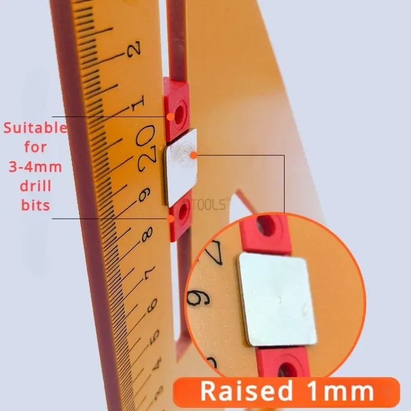 Imagem -04 - Precisão Bakelite Régua para Carpintaria Carpintaria Perfuração Posicionamento Triângulo Régua High Precision Backing Ângulo Direito em 1