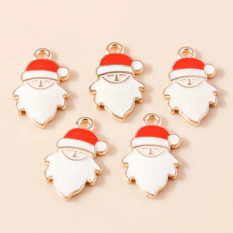 20 Stück 14x24mm Niedliche Emaille-Weihnachtsmann-Anhänger für Schmuckherstellung Neujahrs-Ohrringe Halsketten DIY-Bastelzubehör – Detail 6