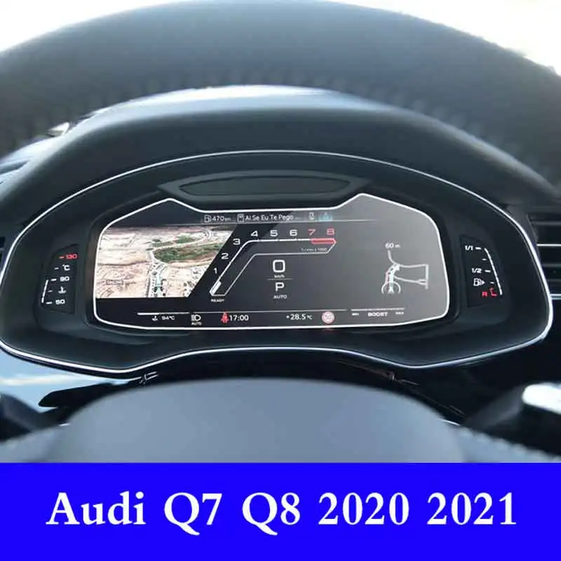 For Audi Q8 Q7 2020 2021 Radio GPS LCD Dash Board Screen Guard Car Navigation Tempered Glass Screen Protective Film Sticker