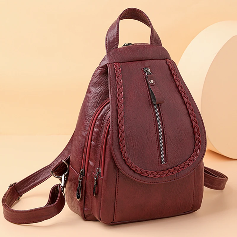 Women High Quality Soft Leather Backpack Ladies Shoulder Bag knapsack Luxury Designer Casual Daypack Sac A Dos Girl Mochilas