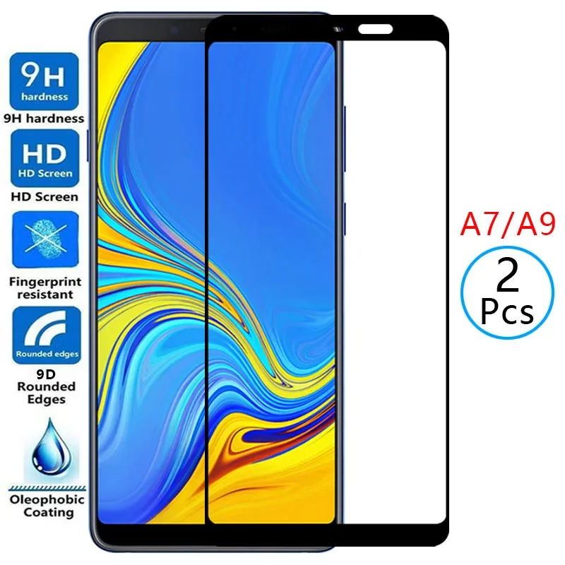 9d protective tempered glass for samsung a7 a9 2018 screen protector on samsun galaxy a 7 9 7a 9a a72018 a92018 safety film case