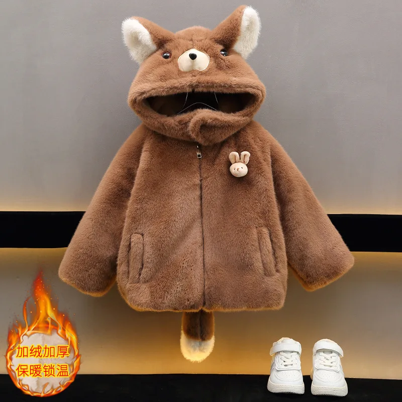 الأطفال الخريف و جاكيت من الصوف 2026 جديد الأولاد الشتاء سميكة الدافئة فو فرو منك سترة العصرية #3