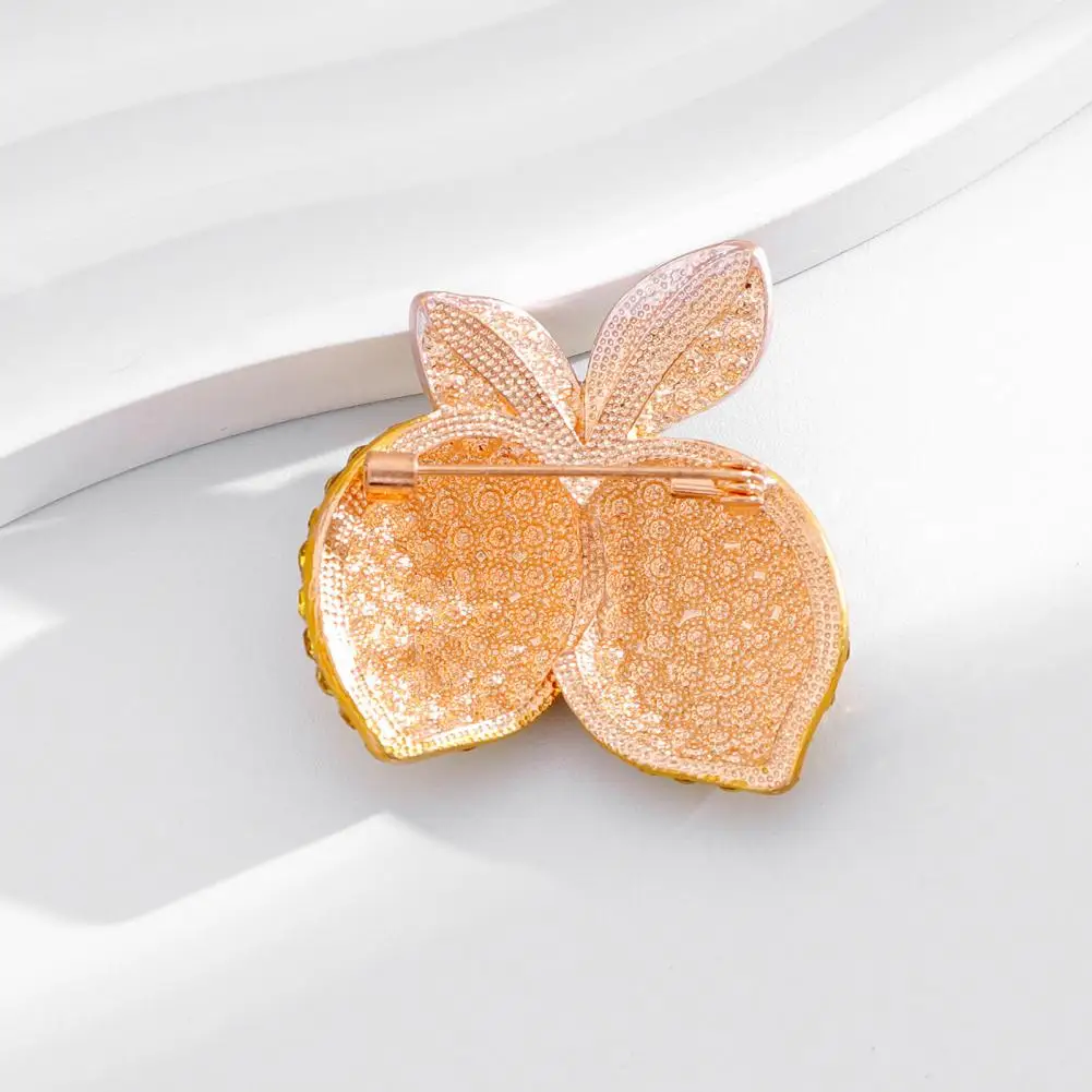 Jackets Badge Double Rhinestone Brooch Pin Yellow Fruit Lapel Pin for Women Men Alloy Badge Jewelry for Suit Jackets Bags Women