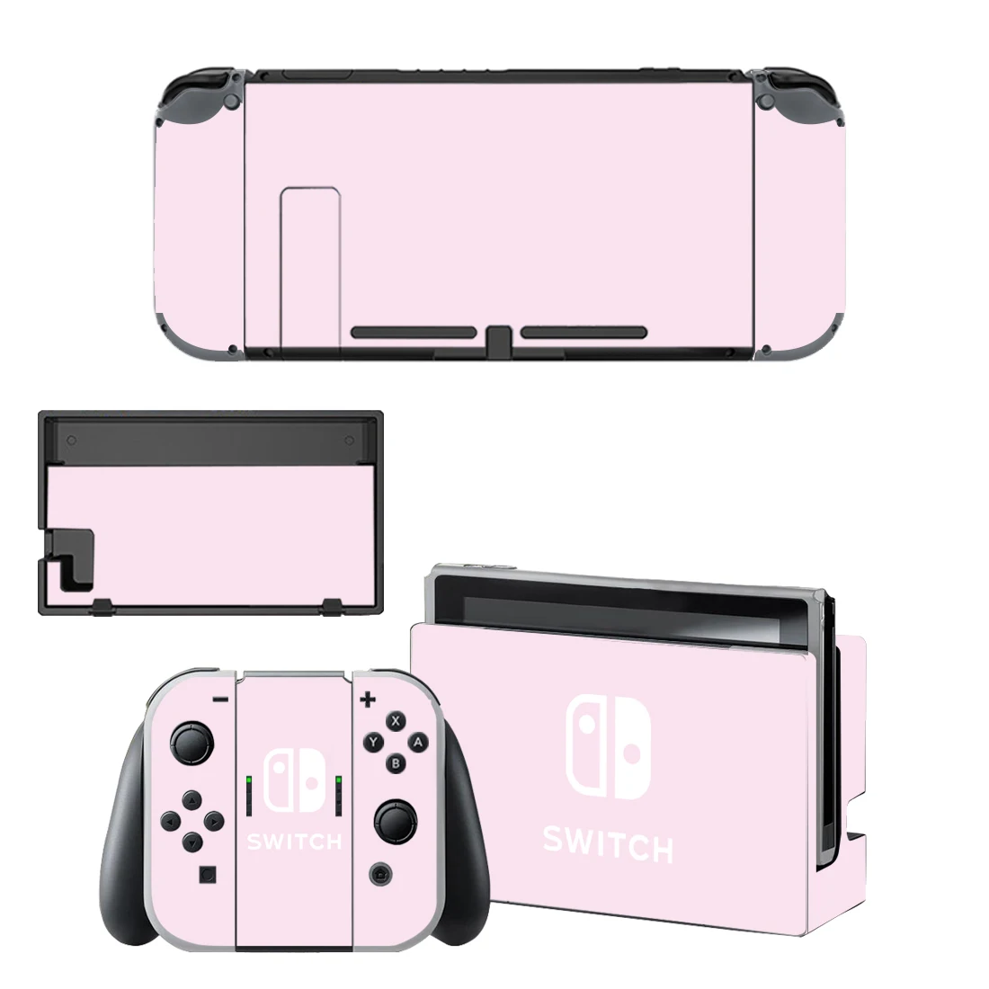 Pure Pink Purple Color Protector Sticker Skin for Nintendo Switch NS Console Dock Charger Stand Holder Joy-con Controller Vinyl