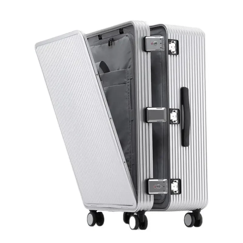 All Aluminum-Magnesium Travel Suitcase Solid Thickened Luggage Box Men's Large Capacity 26 Inch Alloy Trolley Case