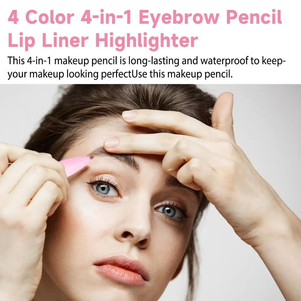 Nieuwe cosmetica 4-in-1 eyeliner make-up Multi-effect lipliner pen Schoonheid en gezondheid Waterdichte wenkbrauwversterkers Dames