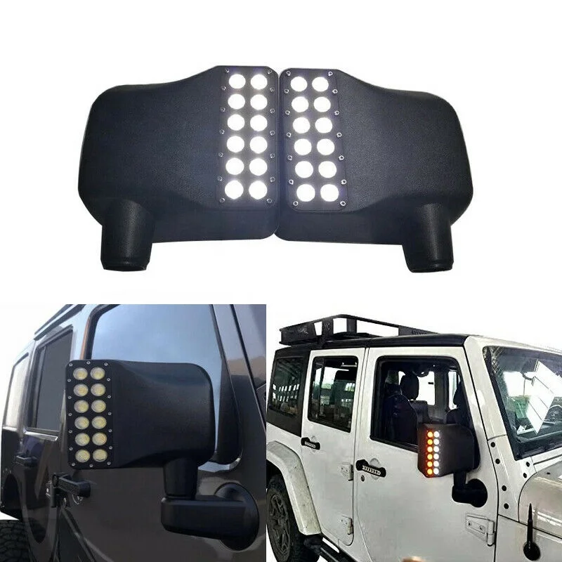 LED Side Mirror Housing For 2007-2017 Wrangler JK Offroad Turn Signal Light