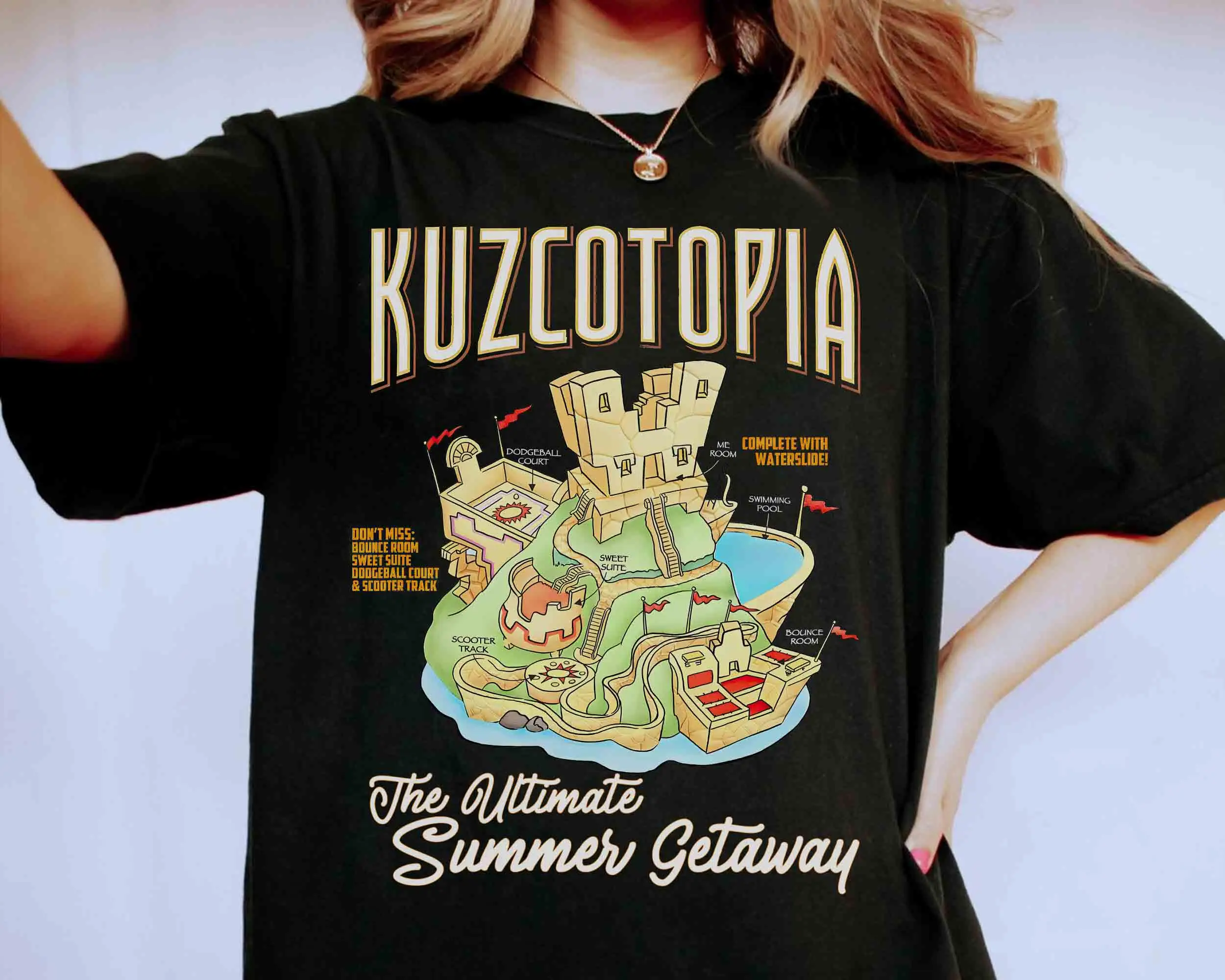 تي شيرت Vintage Disney The Emperor's New Groove تحية من Kuzcotopia تي شيرت Walt Disney World Tee