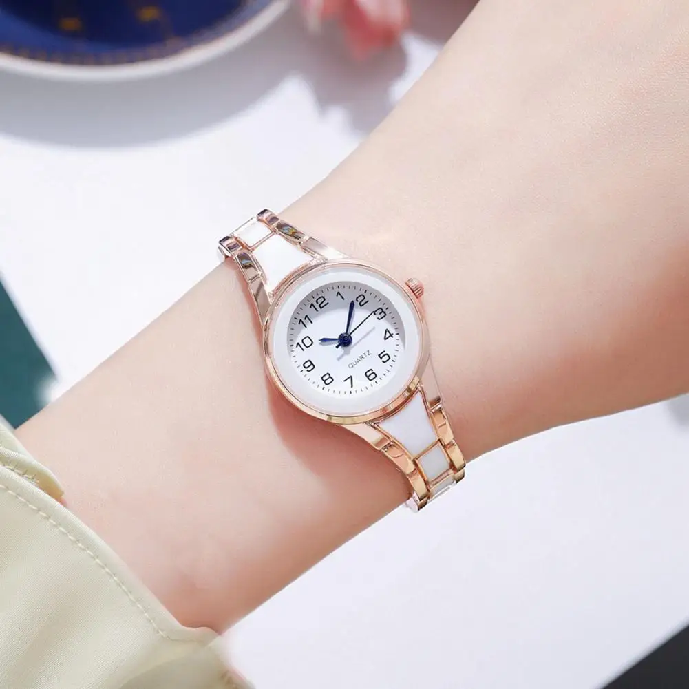 Women Strap Watch Elegant Wristwatch Stylish Slim Strap Women's Quartz Wristwatch Elegant Steel Round 3 Hand Girls Dress Watch