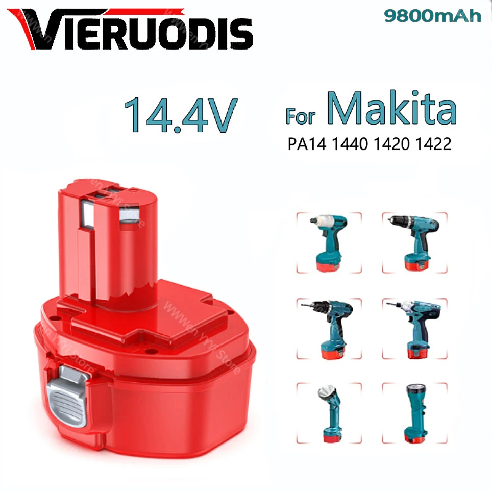 

for Makita 14.4V 9800mAh Ni-CD Power Tools Rechargeable Battery Pack Cordless Drill PA14 1433 JR140D 1420 6280D 6281D 6333D