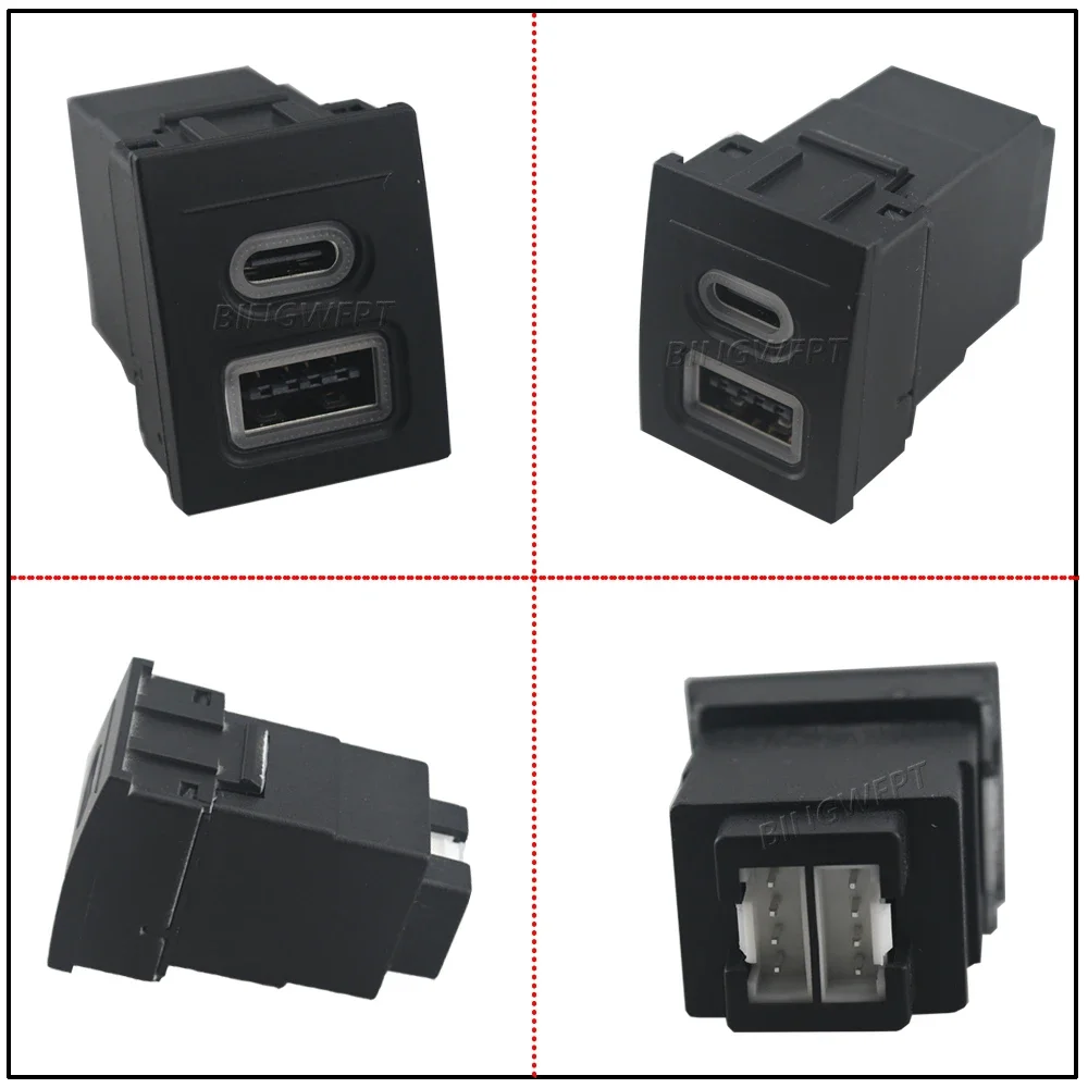 For VW POLO 2004 2005 2006 2007 2008 2009 - 2011 Car Fast Charger QC3.0 USB Type-c Interface Adapter Modified Charging Socket