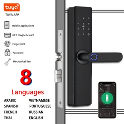 Tuya WIFi Home Apartment Keyless Security Fingerprint Digital Password  With NFC Card Reader Smart Door Lock