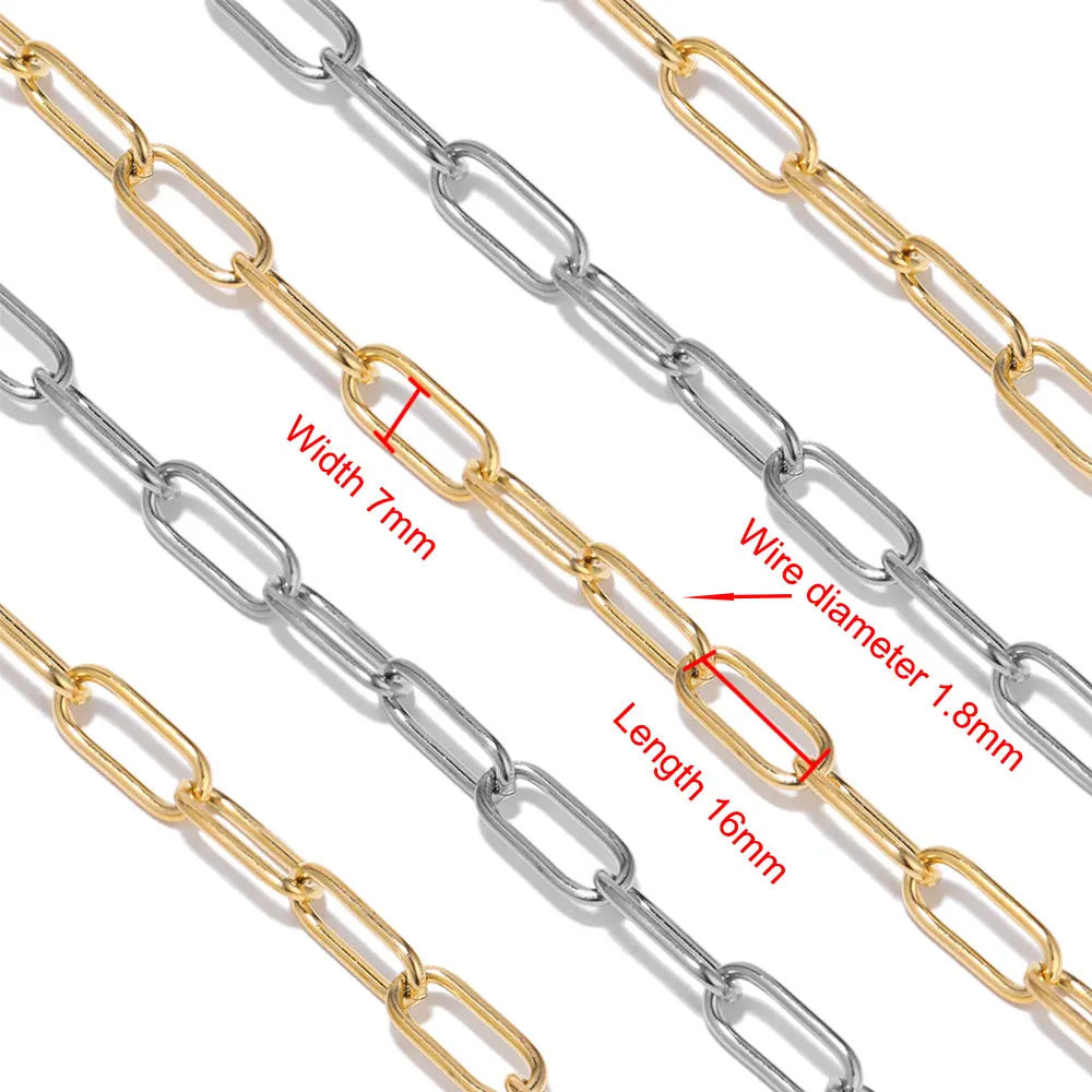 1Meter Stainless Steel Multiple Styles Steel Oval Link Chains O Shape Twist Link Chain for DIY Jewelry Necklace Accessories