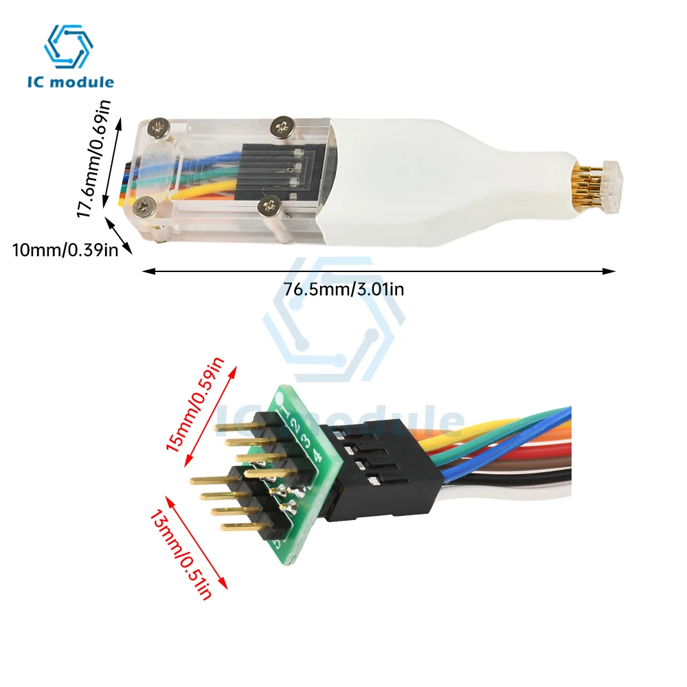 SOP8/WSON8/QDFN8 Microchip SMD Spring Pin Burn-in Read/Write Test Probe Programmer Flash Chip Burner Cable
