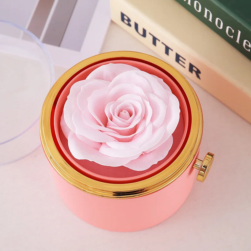 

Пластиковая витрина, прочная шкатулка для драгоценностей с цветком розы, упаковочная коробка с подвеской, изысканная коробка для держателя колец, украшение дома