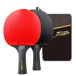 Raqueta de tenis de mesa profesional, pala de Ping Pong 2 piezas con elasticidad fina, 5/6