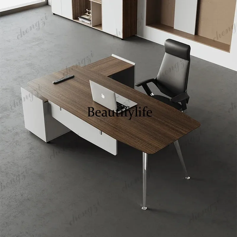 Strong Brown Executive Desk Asthetic Leg Support Luxury Wood Cheap Office Desks Modern Large Mesa De Escritorio