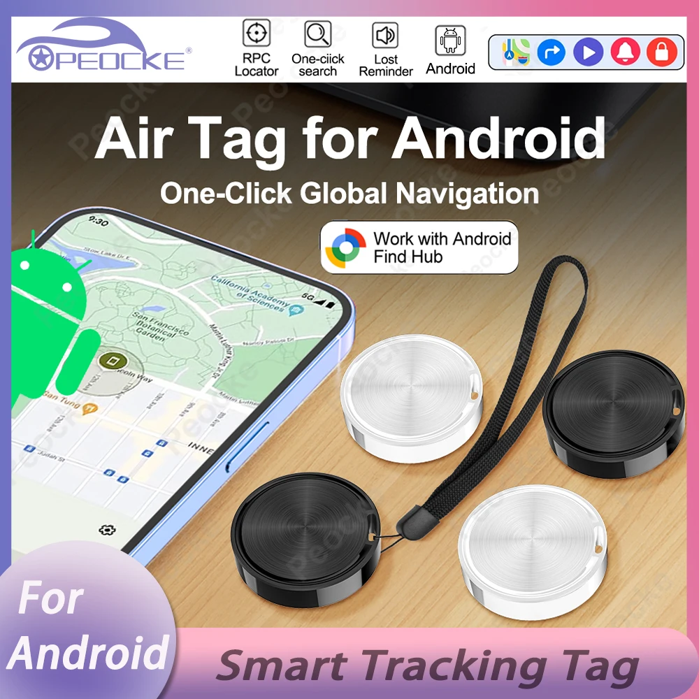 

Автомобильный мини-GPS-трекер Bluetooth работает с устройствами Google Find Hub, локатор смарт-тегов, отслеживание для Android, ключ, кошелек, сумки, искатель