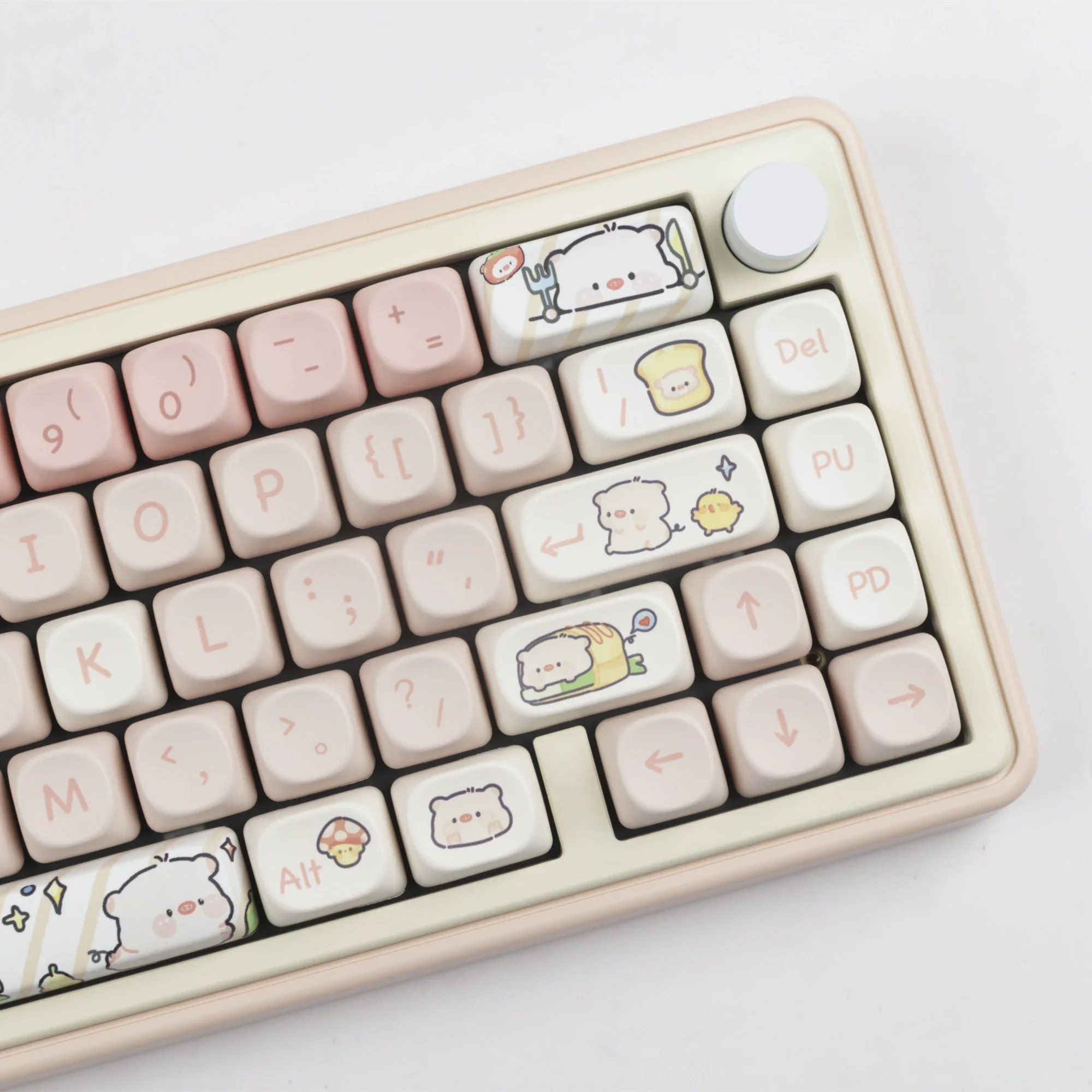 Imagem -02 - Keycaps de Porco Rosa Perfil Moa Keycap Personalizado para Teclado Mecânico Conjunto de Tampa de Chave Personalizada