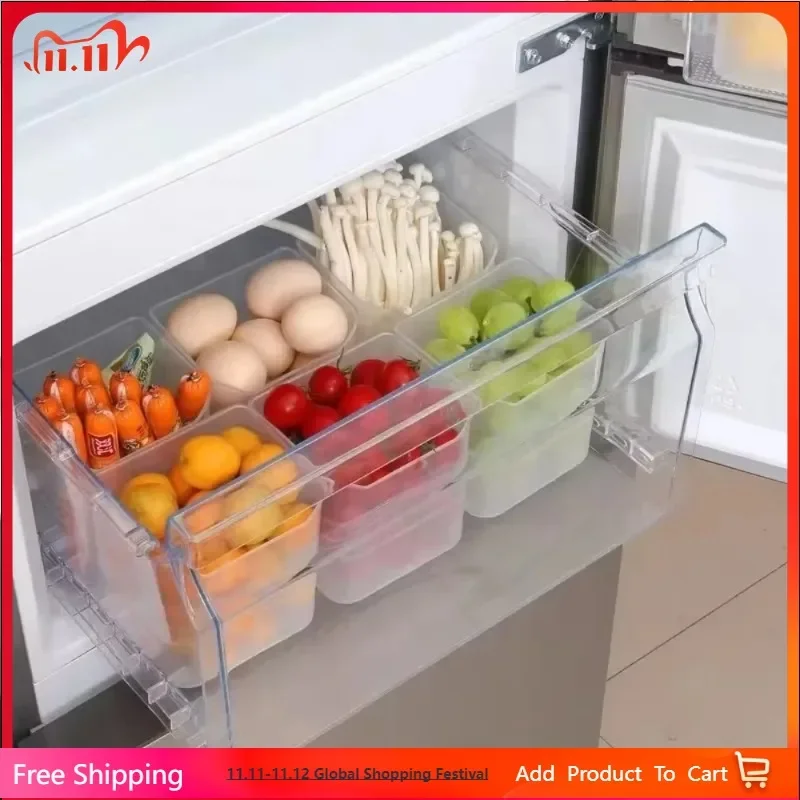 Kitchen Fridge Organiser Convenient sorting storage for vegetables, fruits and food storage boxes
