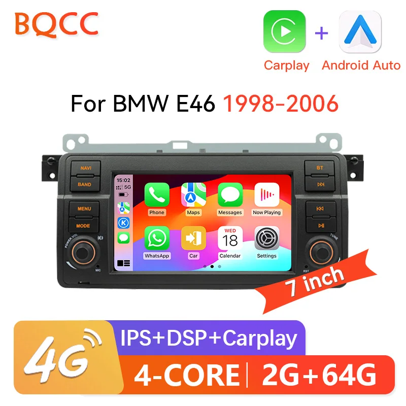 2 Din Android Car Stereo Radio For BMW 3 Series E46 M3 318 320 325 330 1998-2006 GPS Carplay Auto Head Unit Intelligent Systems