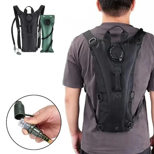Imagen 2 del producto Mochila de hidratación táctica impermeable con vejiga de 3L, bolsa de agua para deportes al aire libre, mochilas para correr, ciclismo, turismo y Camping