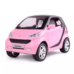 1:32 Smart Car Model return pull back Force Alloy Door For Children Pink Car E11