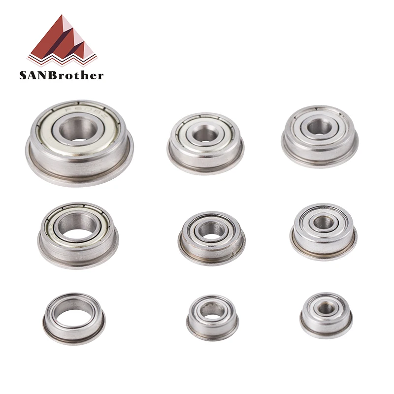 10pcs Flange Ball Bearings MF105ZZ MF128ZZ F623ZZ F604ZZ F608ZZ F688ZZ 3D Printers Parts Deep Groove Pulley Wheel Aluminium Part