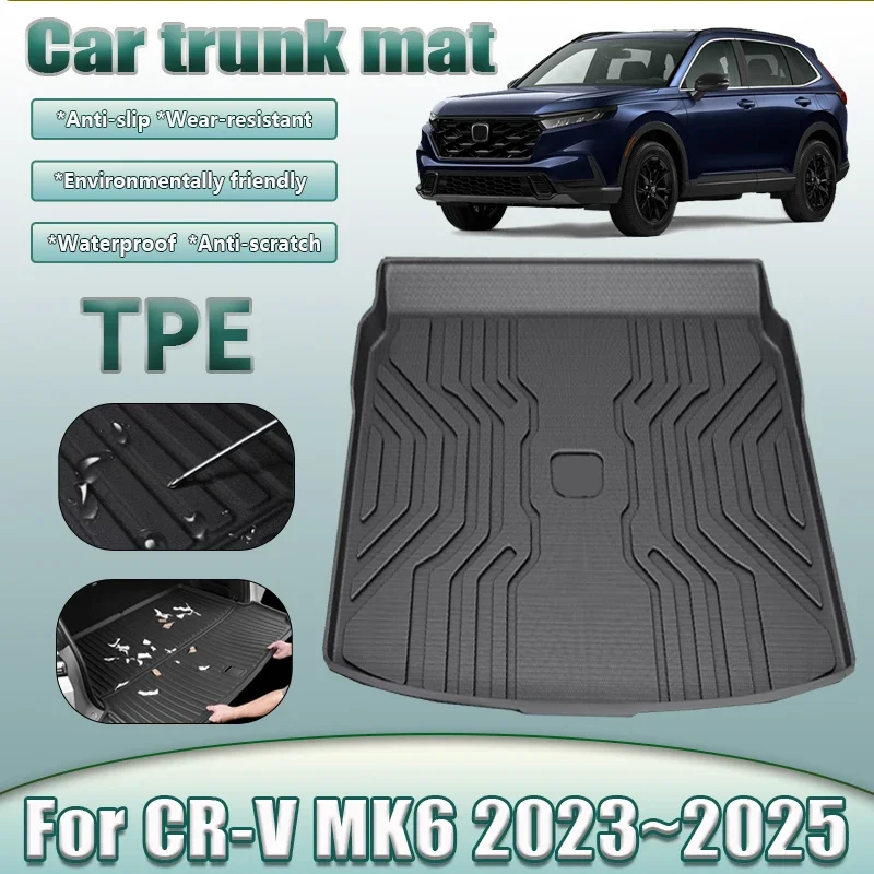 

TPE Car Rear Trunk Mat For Honda CR V 2023 MK6 Accessories 2024 2025 CR-V Breeze Black Anti-dirty Waterproof Material Rubber Pad